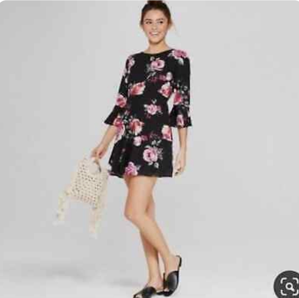 2/$30 ☆ NWT ☆ Le Kate Black Floral Mini Dress